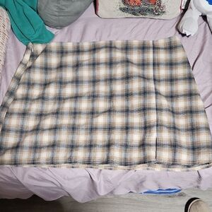 Old Navy Beige and Blue Plaid Mini Skirt